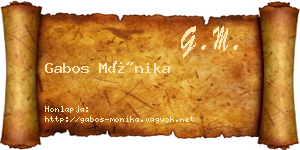Gabos Mónika névjegykártya
